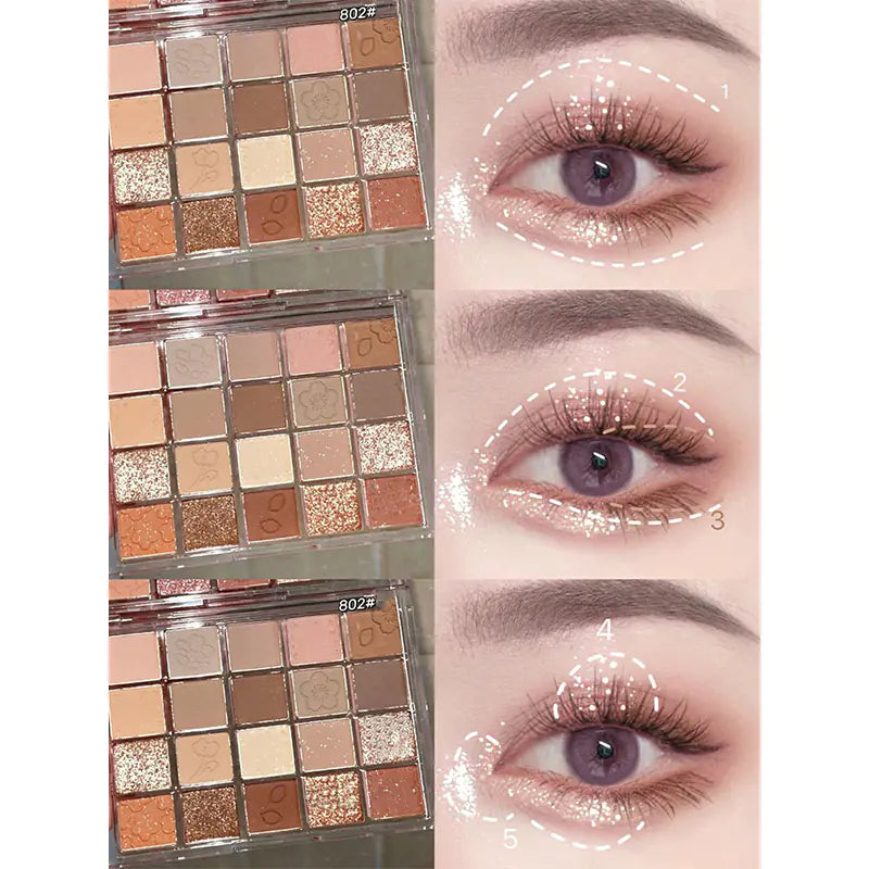 Dikalu Sakura Dance 20-Color Glitter Eyeshadow Palette
