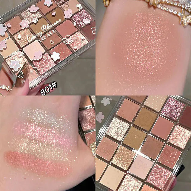 Dikalu Sakura Dance 20-Color Glitter Eyeshadow Palette