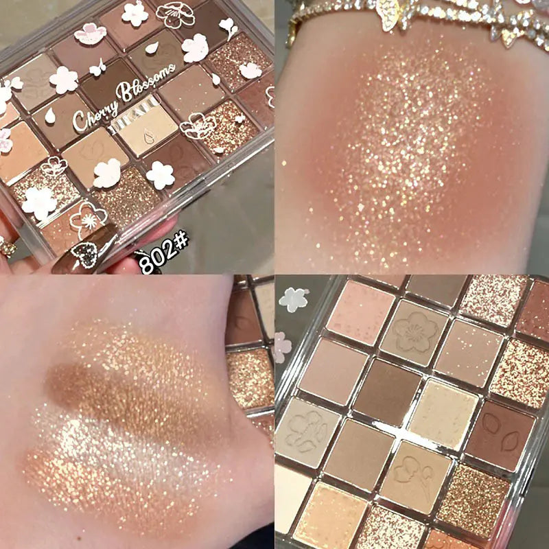 Dikalu Sakura Dance 20-Color Glitter Eyeshadow Palette