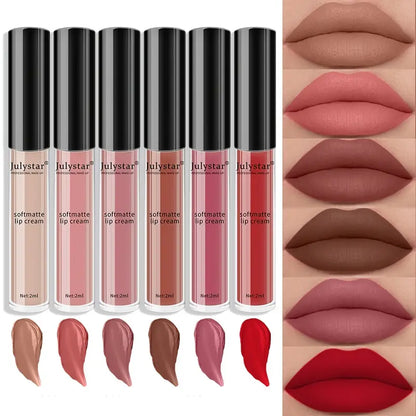 6 Colors Dual Wear Liquid Lipsticks for Lips & Cheeks