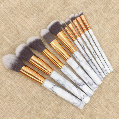 Marble Pattern Makeup Brush Set