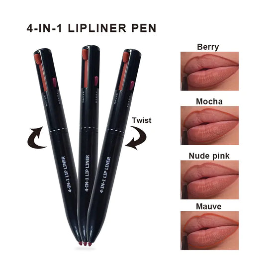 4-in-1 Waterproof Makeup Lipliner & Eyeliner Pen