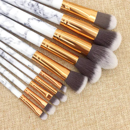 Marble Pattern Makeup Brush Set